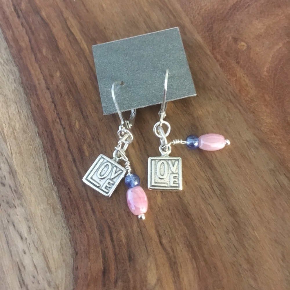 LOVE is in the air, Sterling silver earrings,